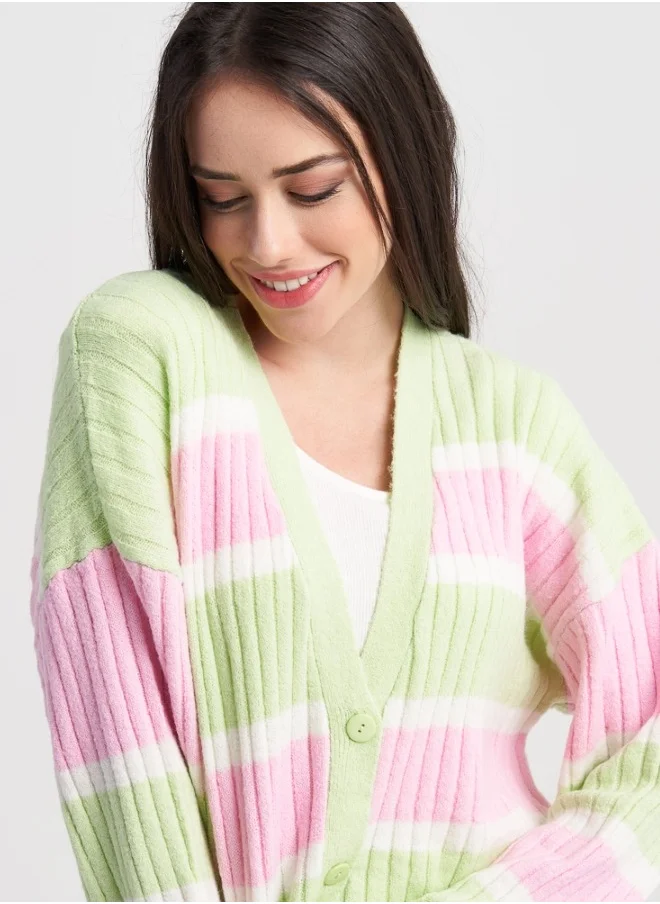 HaILYS Striped Cardigan