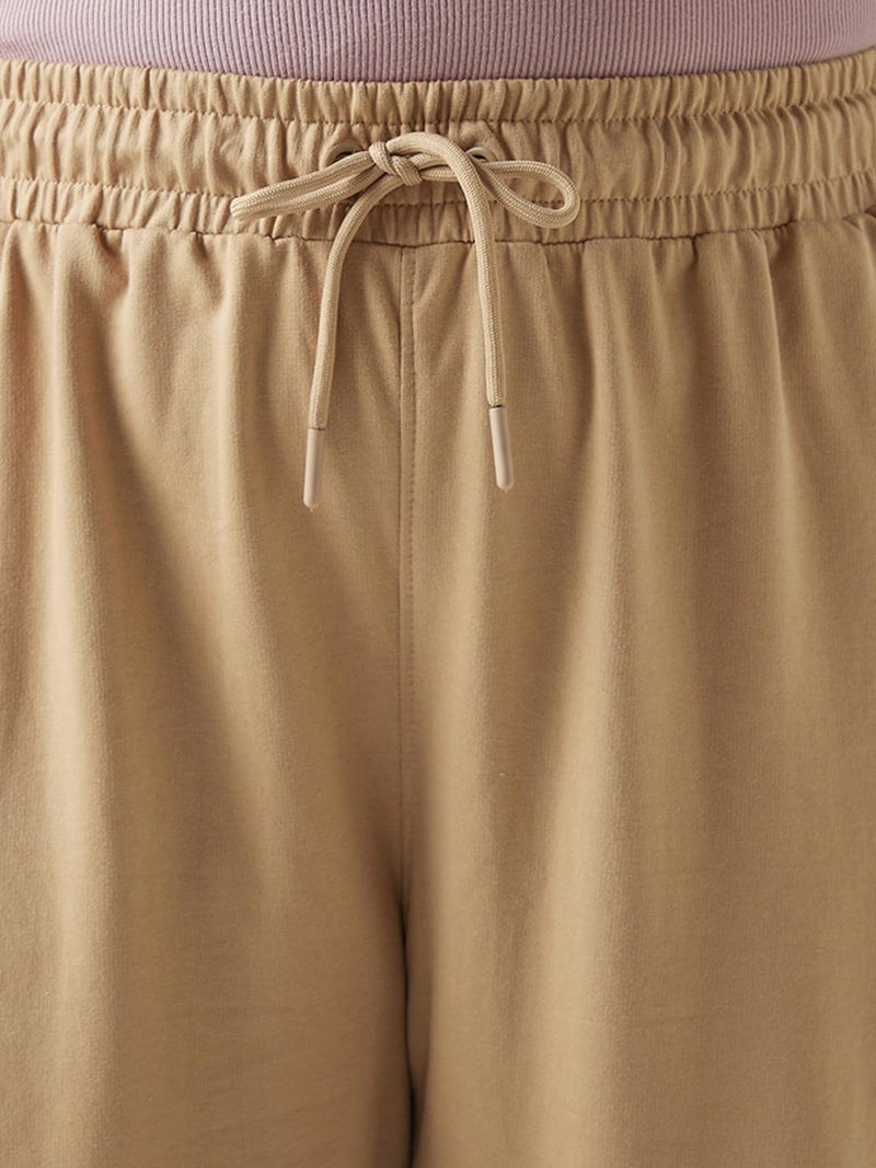 Bewakoof Air 1.0 Women Solid Super Loose Fit Terry Plus Size Cargo Joggers_646957_Brown_5XL - Image 5