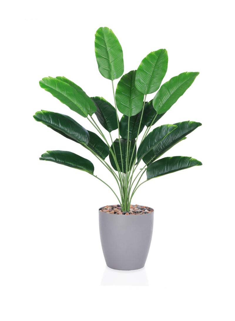 Alrassi Artificial Banana Leaf Plant – 85 cm Height in Natural Green – A Stylish Tropical Touch for Home and Office Décor  - Image 1