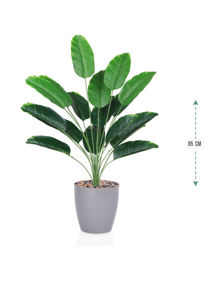 Alrassi Artificial Banana Leaf Plant – 85 cm Height in Natural Green – A Stylish Tropical Touch for Home and Office Décor  - Image 2