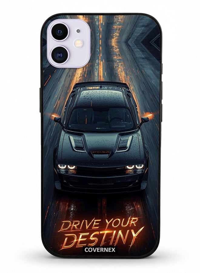 Covernex غطاء حماية آيفون 11 من أبل مزخرف بتصميم سيارة عضلية داكنة "قدّر مصيرك" - Image 2