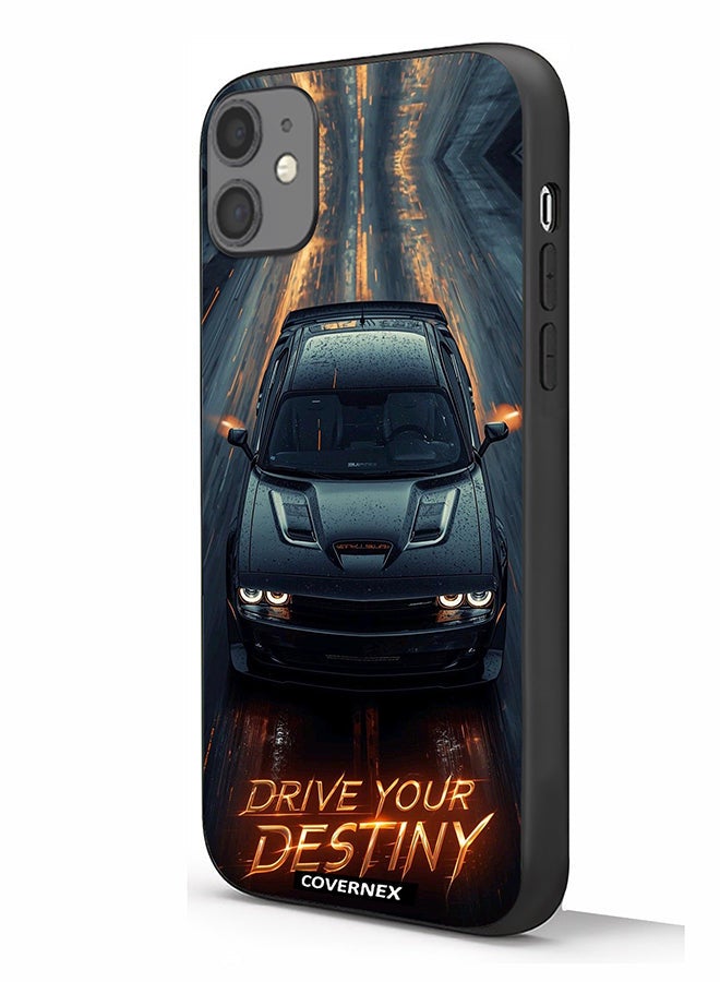 Covernex غطاء حماية آيفون 11 من أبل مزخرف بتصميم سيارة عضلية داكنة "قدّر مصيرك" - Image 1