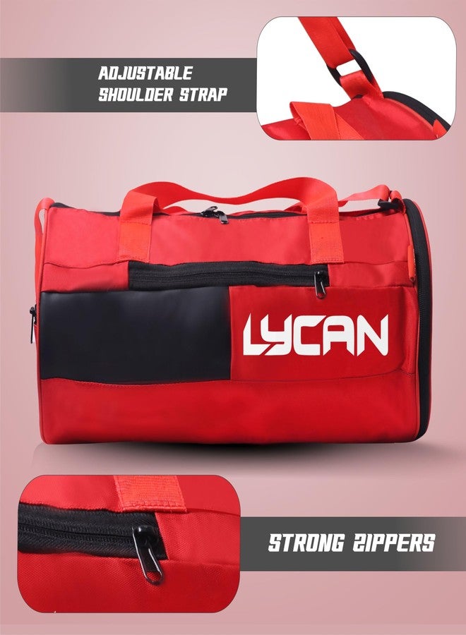 LYCAN حقيبة رياضية عصرية من ليكان للرجال/النساء (أحمر) - Image 5