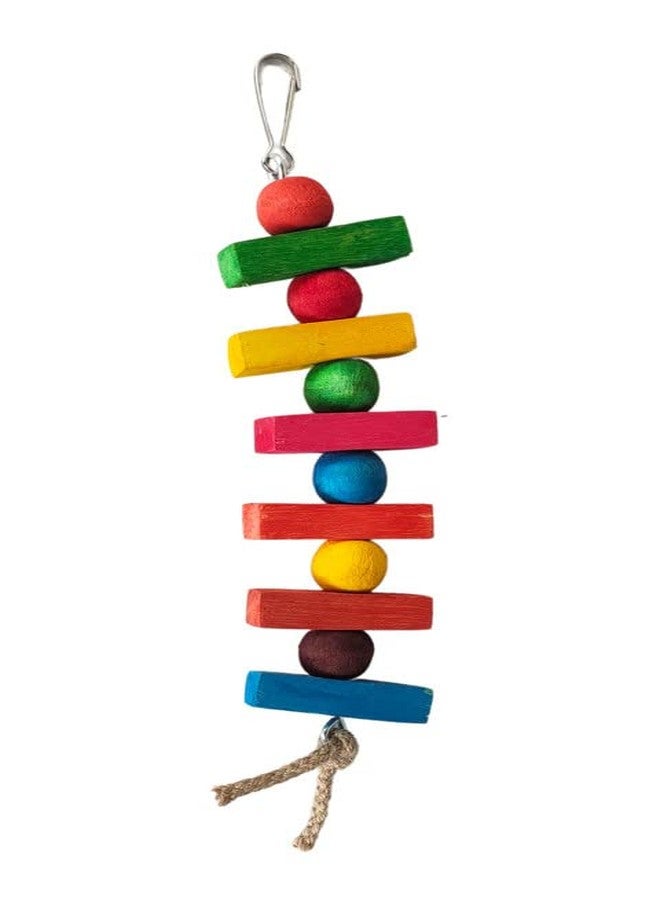 KSK Bird Wood Chew Toy?1 Pcs Parrot Hanging Wooden Blocks Cage Grinding Bead Toy for Budgies Parakeet Cockatiel Conure Lovebirds.