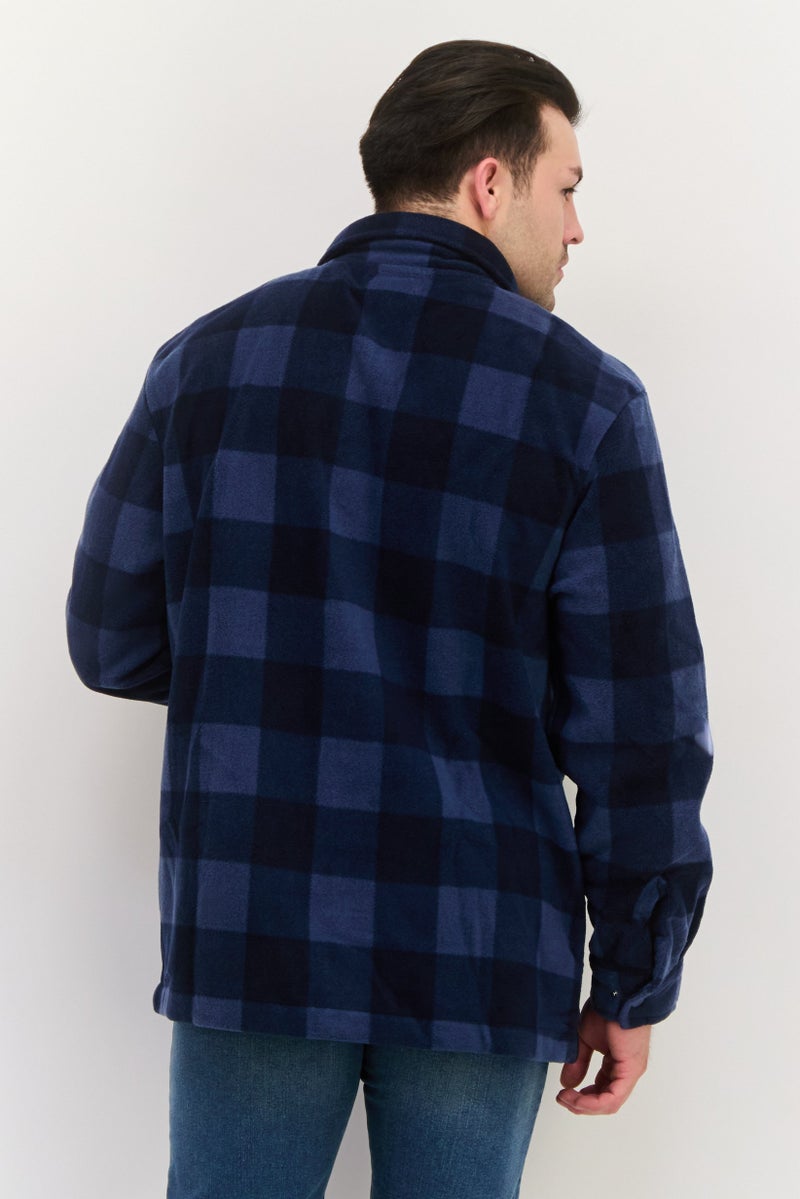 Threadbare Men Checkered Jacket Shirt, Navy - Image 2