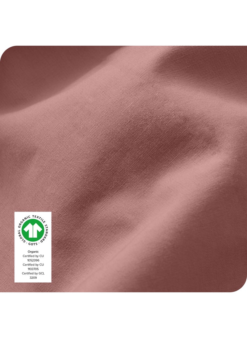 Bare Home Bare Home 100% Organic Cotton King Bottom Sheet - Crisp Percale Weave - Lightweight & Breathable - Deep Pocket Fitted Sheet (King  Dusty Rose)  - Image 4