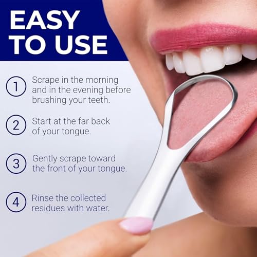 Kliffoo 1pcs Tongue Cleaner for Kids & Adults, Stainless Steel Tongue Scraper with Case for Bad Breath & Bacteria Removal, Taste Sense & Oral Health Care, Easy to Use, Silver (1Pcs Tongue Cleaner Steel) - Image 4