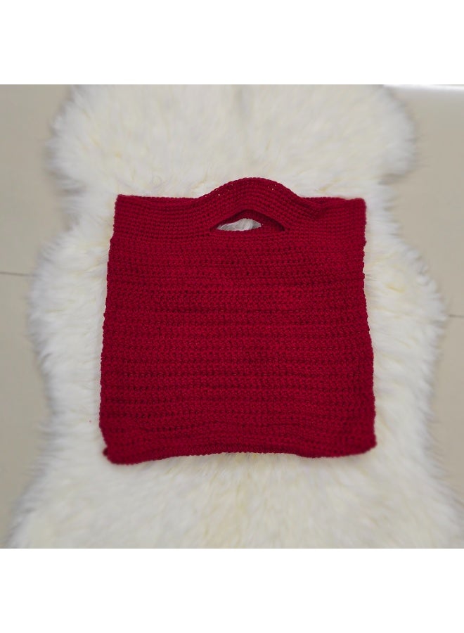 رند ساك حقيبة كروشيه بلون المارون - Image 4