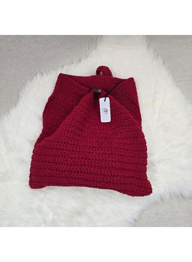 رند ساك حقيبة كروشيه بلون المارون - Image 1