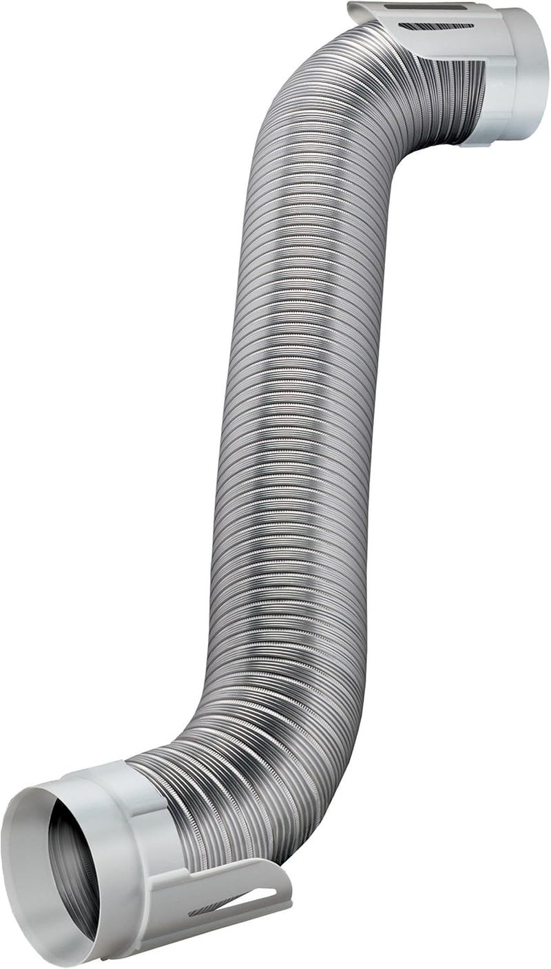 Deflecto Easy Connecting Dryer Vent Hook Up Kit Flexible SemiRigid Aluminum Duct 4 x 8 HUPK8WA4 - Image 1