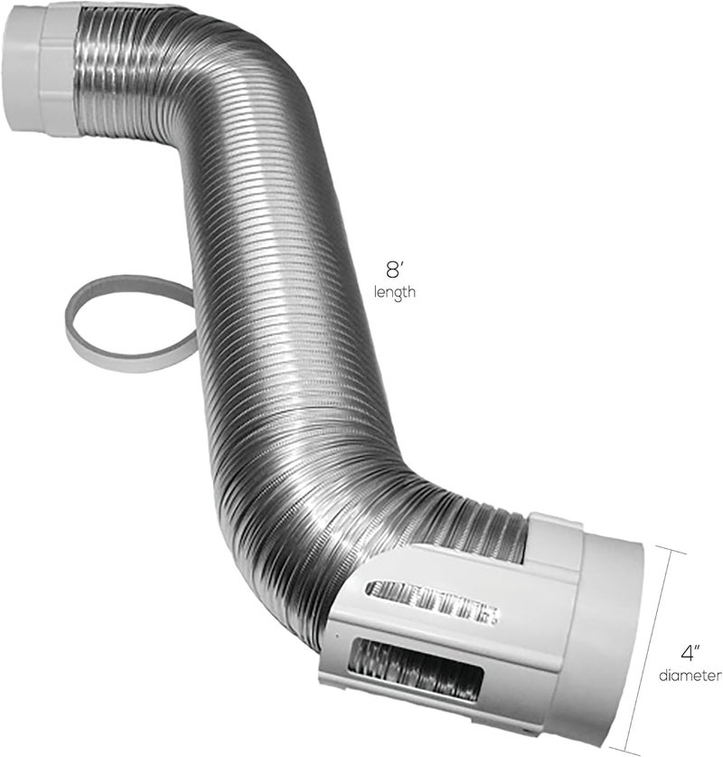 Deflecto Easy Connecting Dryer Vent Hook Up Kit Flexible SemiRigid Aluminum Duct 4 x 8 HUPK8WA4 - Image 3