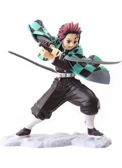 Blue Aura Blue Aura Demon Slayer Tanjiro Kamado Action Figure | Height 15CM | Assembly Required | (Tanjiro on White Stone)  - Image 1