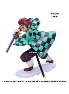 Blue Aura Blue Aura Demon Slayer Tanjiro Kamado Action Figure | Height 15CM | Assembly Required | (Tanjiro on White Stone)  - Image 4