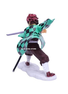 Blue Aura Blue Aura Demon Slayer Tanjiro Kamado Action Figure | Height 15CM | Assembly Required | (Tanjiro on White Stone)  - Image 5