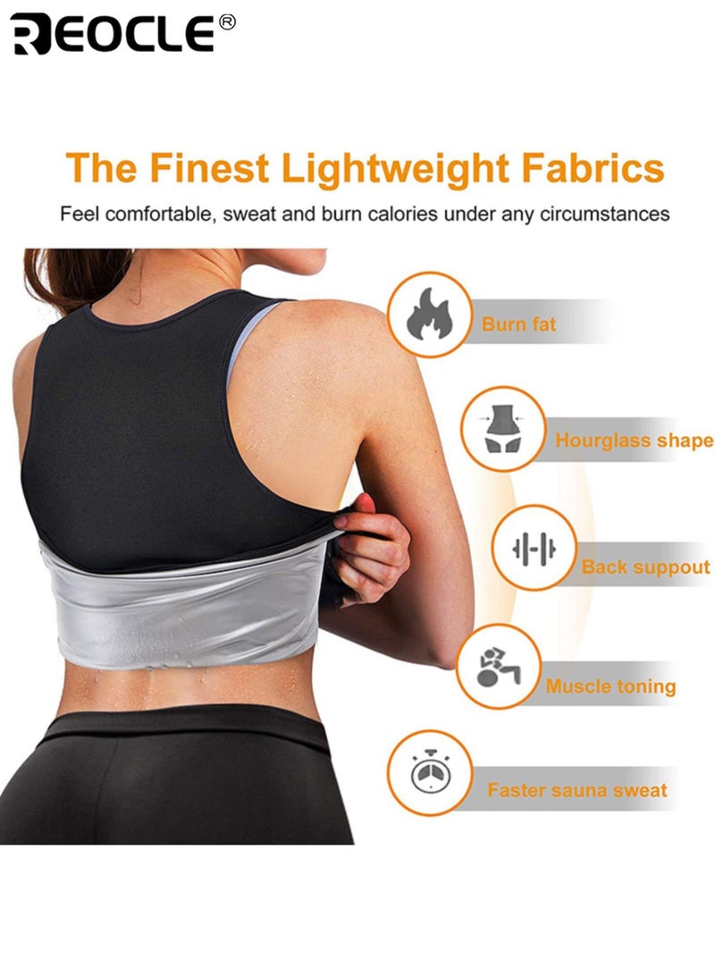 REOCLE Women's Sports Shaping Tank Top Fitness Training Sweat Wicking Tank Running Workout Top Tight Fit Tummy Control Exercise Tank for Gym and Athletic Activities - Image 3