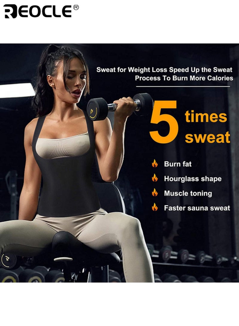 REOCLE Women's Sports Shaping Tank Top Fitness Training Sweat Wicking Tank Running Workout Top Tight Fit Tummy Control Exercise Tank for Gym and Athletic Activities - Image 2