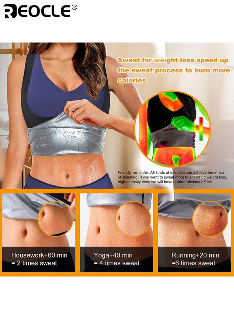 REOCLE Women's Sports Shaping Tank Top Fitness Training Sweat Wicking Tank Running Workout Top Tight Fit Tummy Control Exercise Tank for Gym and Athletic Activities - Image 4