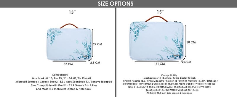 Probus Tender Leaves Canvas Printed Laptop Sleeve Case Cover for MacBook/Laptop | Compatible with 15.6" Laptops - Image 3