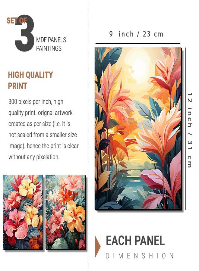 HOTHOUSE Modern Wall Art MDF Panel Painting for Wall Decoration | Wall Paintings for Living Room, - Room Wall Décor | Room Wall Panels For Home Decoration Wall Art Mdf | Matt Laminated and Double Sided tape Inside the Box , (Art 4, 9x12 inch, Unframed) - Image 2