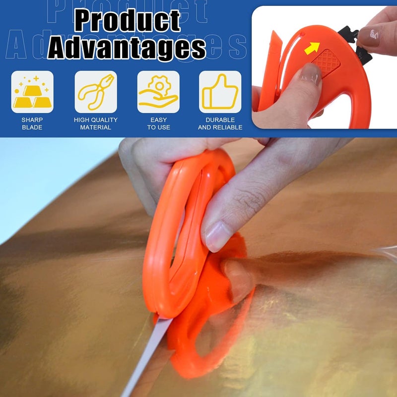 Glarks 10Pcs Window Tint Application Tools Kit with Felt Squeegee, Scraper, Craft Knife, Blades, Safety Film Cutter and 500ml Spray Bottle, Vinyl Wrap Tool Kit for Window Film Wallpaper Trimming - Image 5