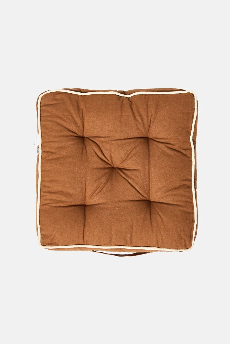 Muy Mucho Piping Contrast Floor Cushion, Brown