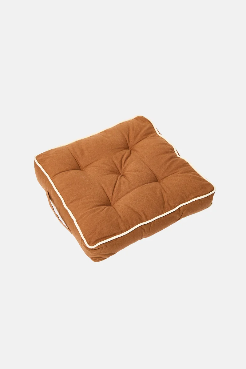 Muy Mucho Piping Contrast Floor Cushion, Brown