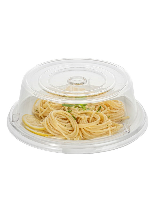 Restaurantware Cater Tek 8.5 Inch Polycarbonate Plate Covers, 10 Shatterproof Dish Covers - Dishwashable, For 8-Inch Plates, Clear Plastic Splatter Covers, Finger Hole Design, Endures Up To 210F - Image 2