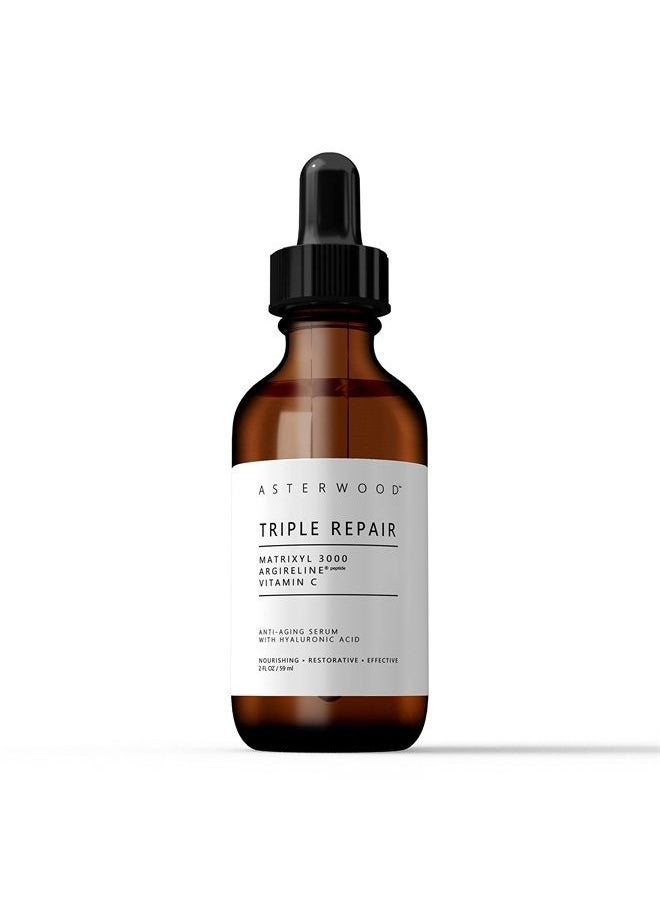 Asterwood Naturals - Asterwood Triple Repair Matrixyl 3000 + Argireline + Hyaluronic Acid + Organic Vitamin C Serum for Face; Anti-Aging Face Serum, Anti-Wrinkle Serum, Facial Skin Serum Skin Care Products, 59ml/2 oz - Image 1