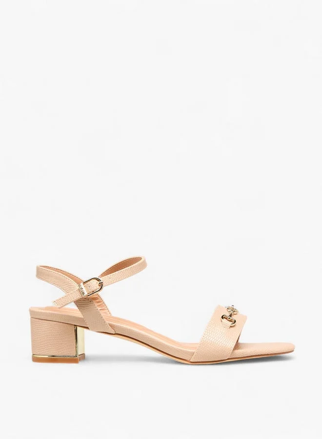 سيليست Women's Solid Block Heel Sandals with Buckle Closure