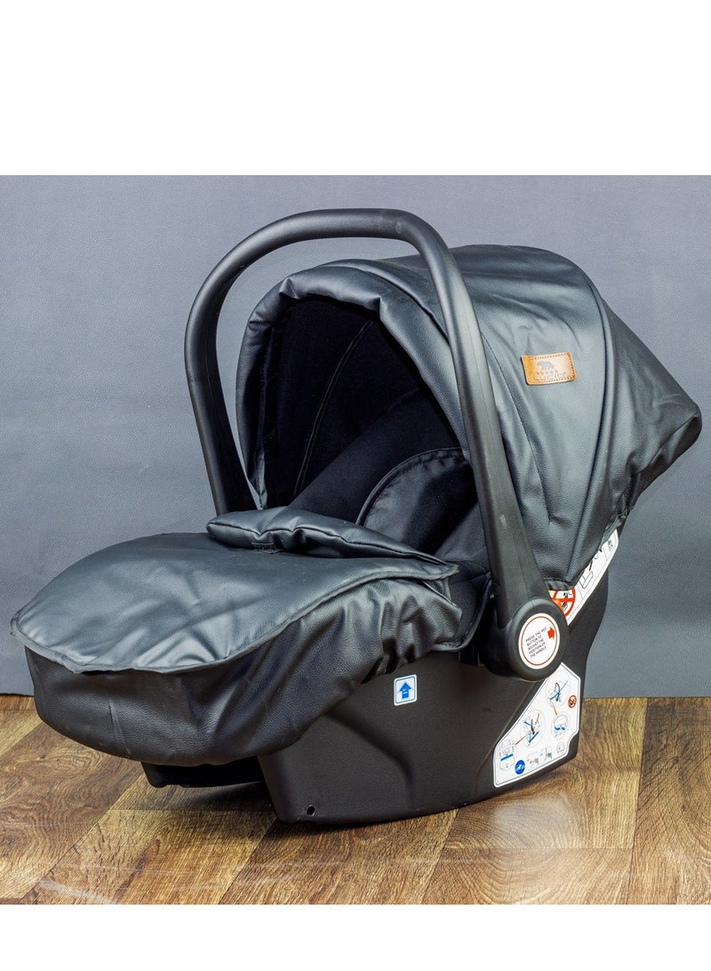 LUCID SENA Luxury Baby Carseat with Canopy and Leather Cover from Lucid, Black Color Mode - Image 2