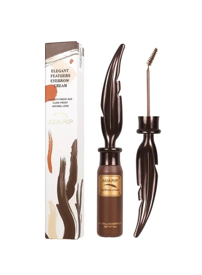 JULIA POP Natural Look Elegant Feathers Eyebrow Cream Humidity-Proof and Flake-Proof Brush to Fill in Eyebrows and Cover for Women 03  - Image 1