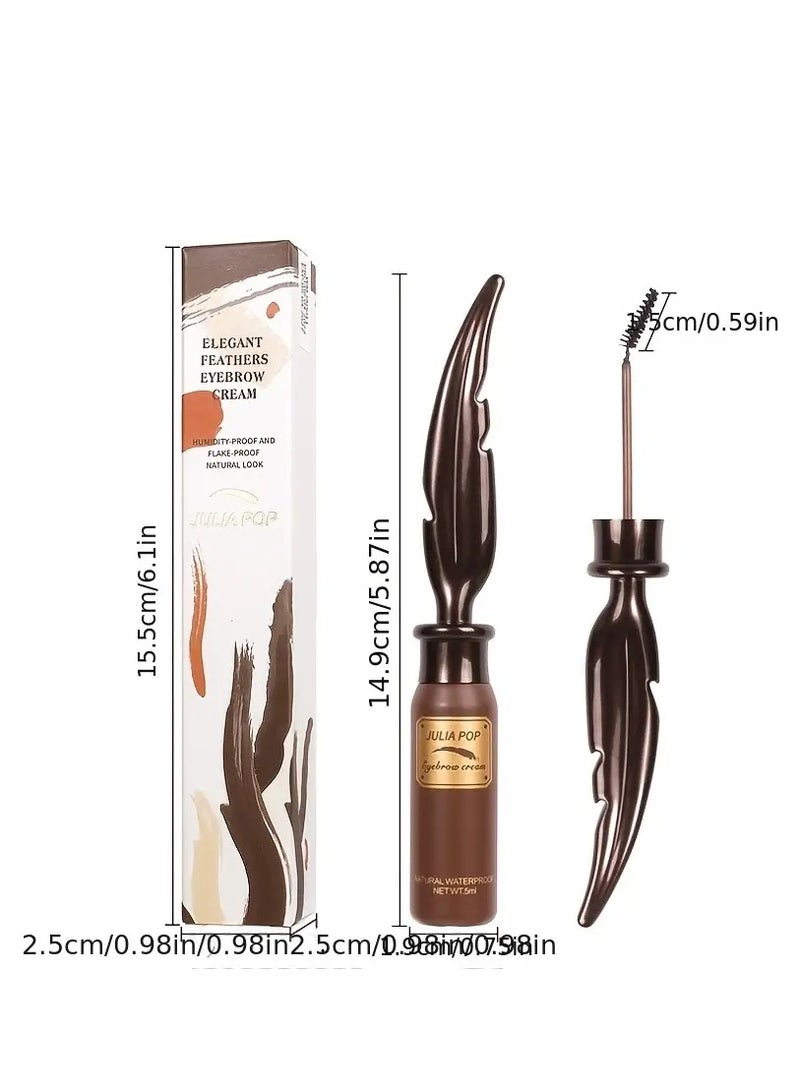JULIA POP Natural Look Elegant Feathers Eyebrow Cream Humidity-Proof and Flake-Proof Brush to Fill in Eyebrows and Cover for Women 03  - Image 5