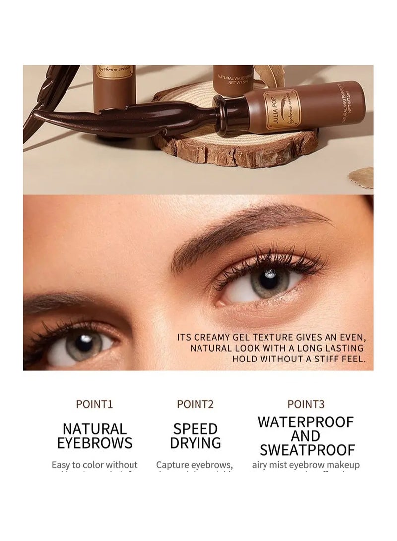 JULIA POP Natural Look Elegant Feathers Eyebrow Cream Humidity-Proof and Flake-Proof Brush to Fill in Eyebrows and Cover for Women 03  - Image 3
