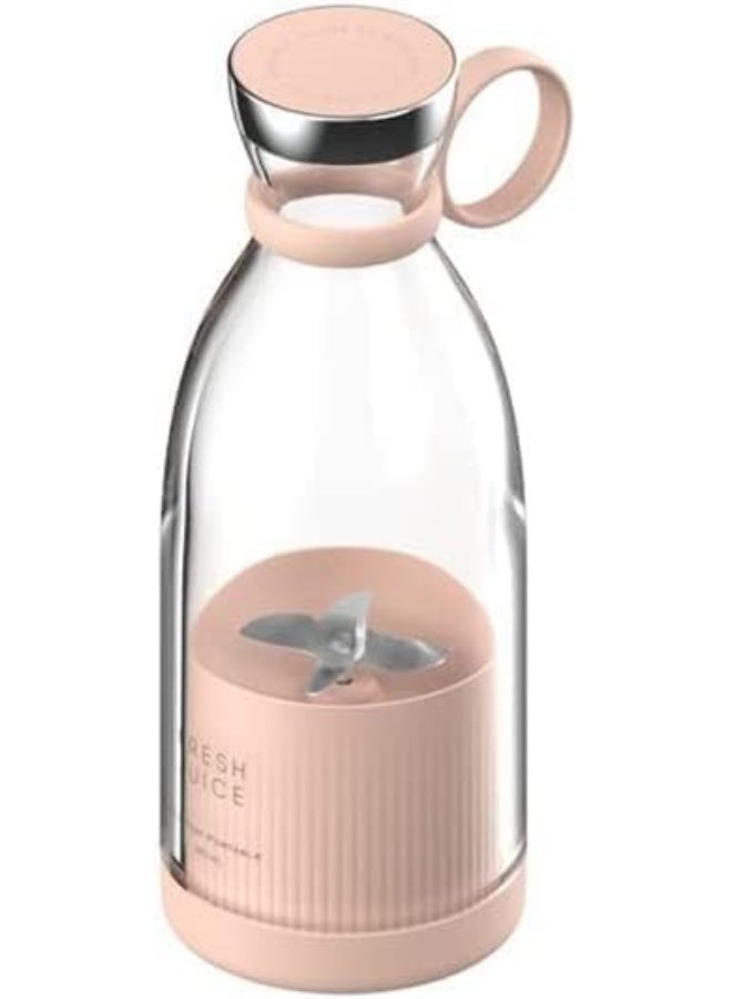 Portable blender Portable Electric Juicer Blender bottle Smoothie mixer Mini fruit Blender Battery Powered USB Blender (PINK) - Image 1