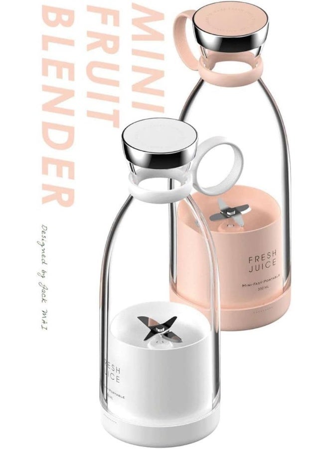 Portable blender Portable Electric Juicer Blender bottle Smoothie mixer Mini fruit Blender Battery Powered USB Blender (PINK) - Image 4