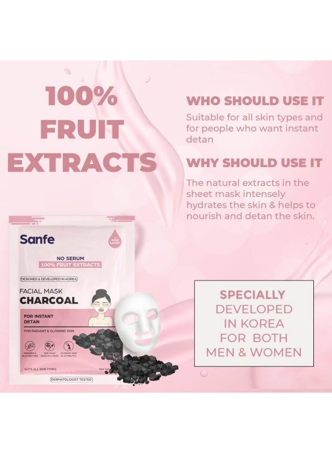 Sanfe Instant Detan Charcoal Facial Mask 1pc, 25gm - Image 3