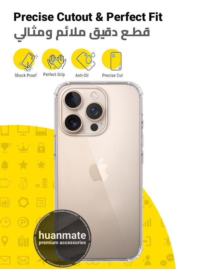 Apple iPhone 16 Pro Shock Proof Case Cover - Ultra Clear, Durable & Accurate Cut-outs - Scratch, Dust & Smudge Protection - Clear Silicon Back Cover for Apple iPhone 16 Pro - view 2