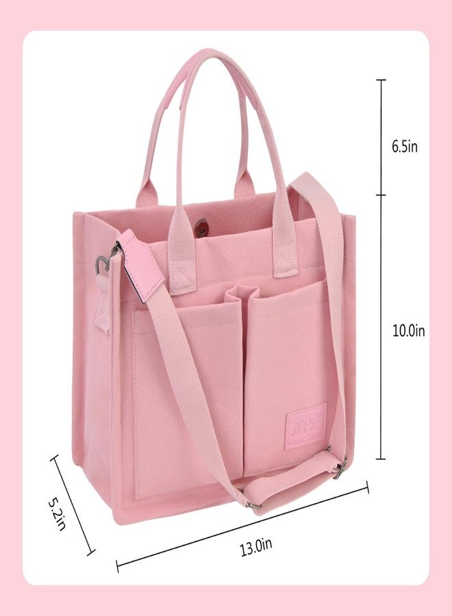 NGIL Large Canvas Tote Bag, Travel Tote Bag, Work Tote Bag, Shoulder Laptop Tote Bag for Nurse, Large Work Tote Bag for Women (Pink) - Image 3