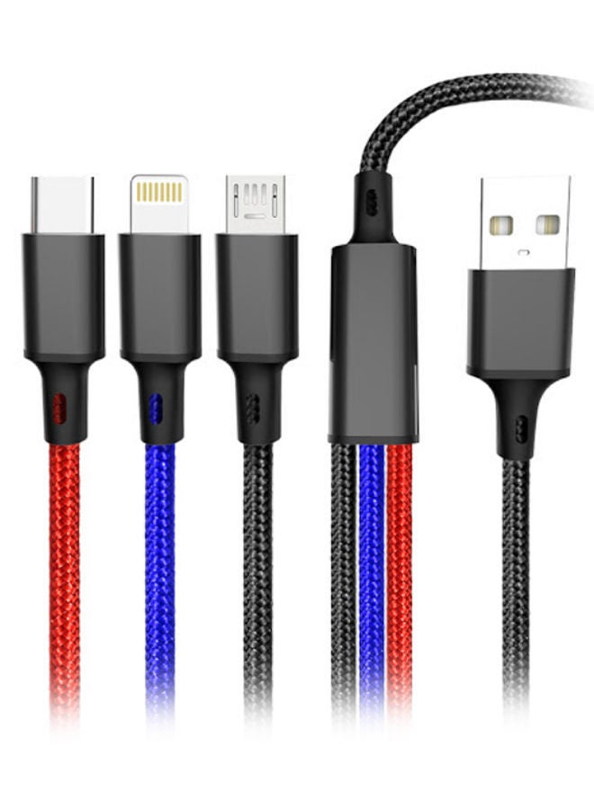 NIBEMINENT 3-In-1 USB Data Sync And Charging Cable Multicolour - Image 1