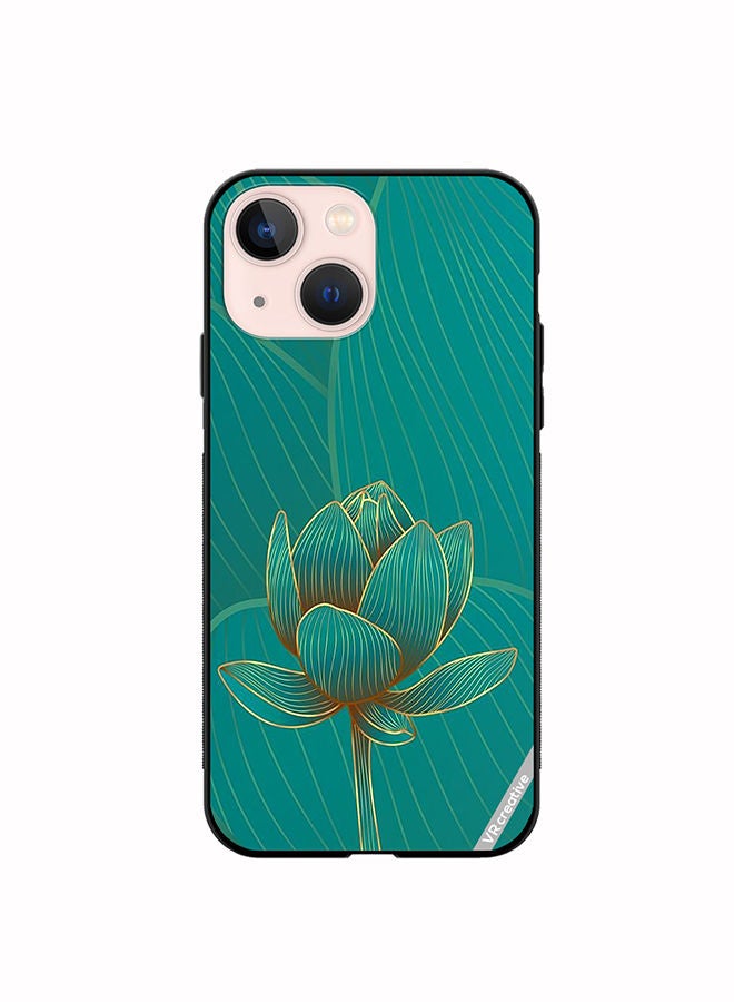 VR CREATIVE Protective Case Cover For Apple iPhone 13 mini Green Rose Design Multicolour - Image 1