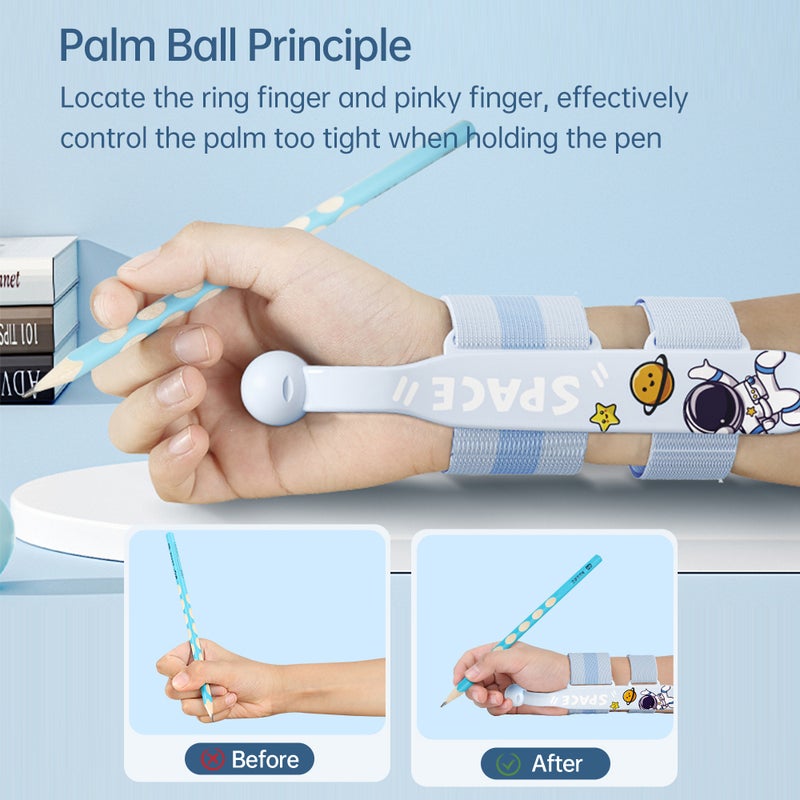 Pencil Grip Handwriting Aid Correction Children Wrist Corrector Holding Pen Posture Gripper Joints with Adjustable Wristband for Preschool Homeschool Kindergarten Classroom - Image 5