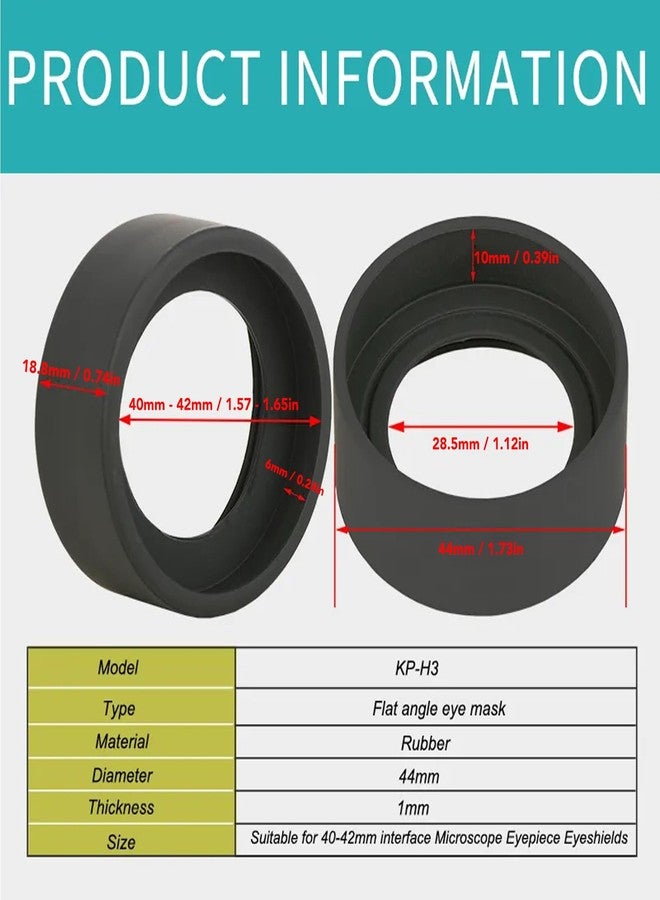 Walfront 2Pcs Microscope Eyepiece Cup Flat Angle Rubber Eyepiece Cover Guards Eyeshields Telescope Protector for 40‑42mm - Image 3