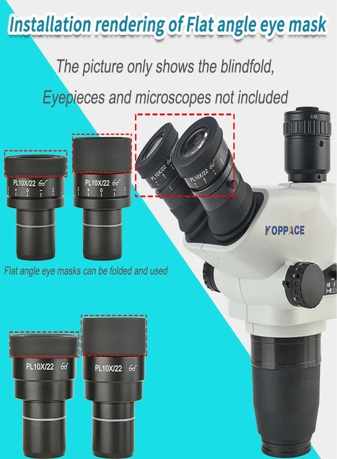 Walfront 2Pcs Microscope Eyepiece Cup Flat Angle Rubber Eyepiece Cover Guards Eyeshields Telescope Protector for 40‑42mm - Image 5
