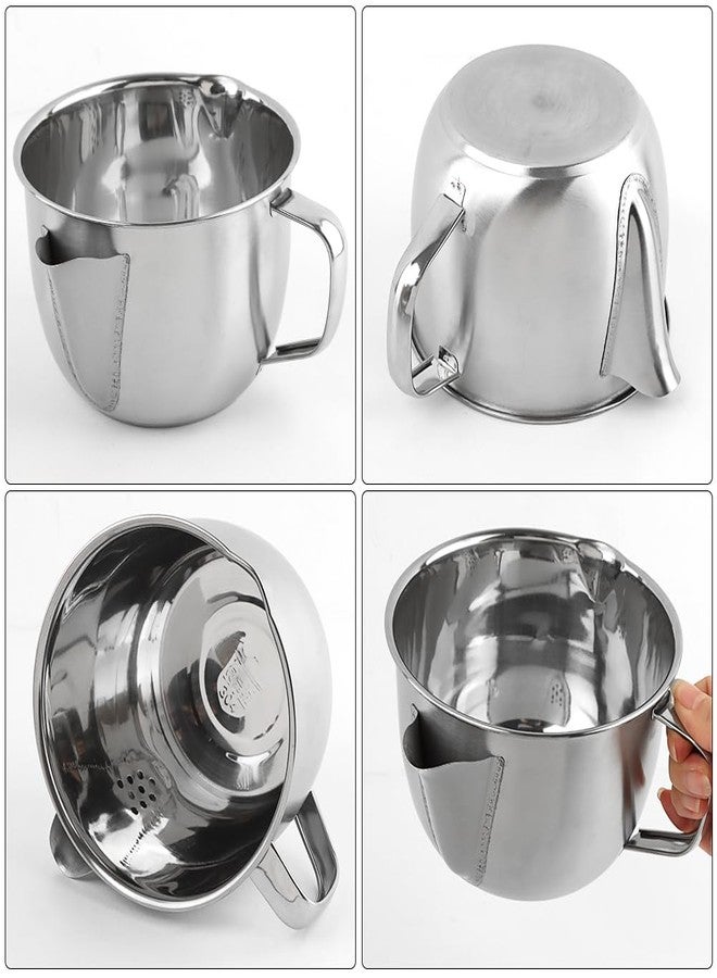 Loyanger Stainless Steel Fat Separator Bowl, Large 4 Cups Gravy Separator Bowl With Handle Round Shape, 1000ml Capacity for Healthy Cooking Reduce Fat Intake(COLOR:no lid) - Image 3