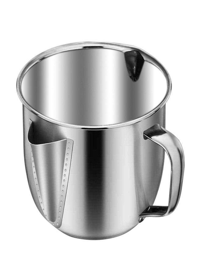 Loyanger Stainless Steel Fat Separator Bowl, Large 4 Cups Gravy Separator Bowl With Handle Round Shape, 1000ml Capacity for Healthy Cooking Reduce Fat Intake(COLOR:no lid) - Image 1