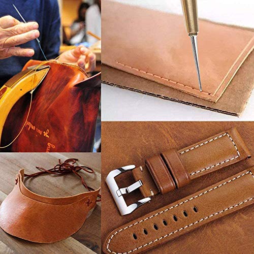 ELEPHANTBOAT® Copper Handle Stitcher with 3 Needles Sewing Awl Hand Stitcher Shoe Repair Tool for Canvas Leather Needle Thread Inserter - Image 5