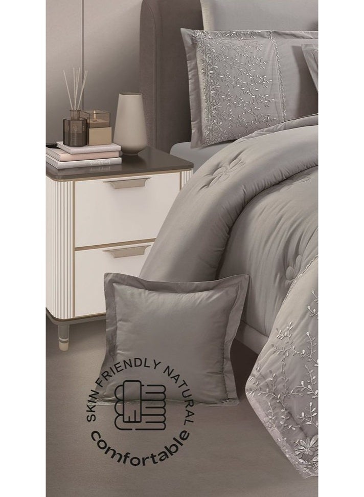 مارك مفرش نفرين فخم ملكي عرائسي نفرين بتصميم الدانتيل من خامه الميكروفايبر مقاس 240*260 سم - Image 2