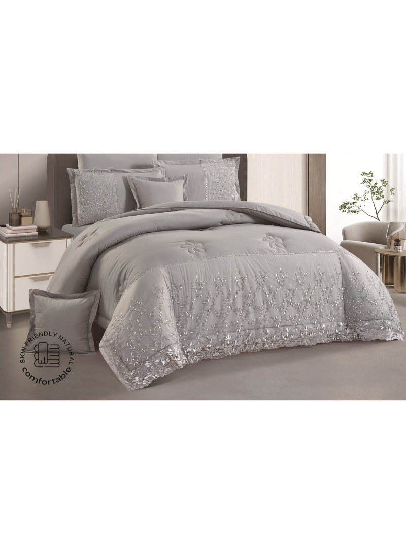 مارك مفرش نفرين فخم ملكي عرائسي نفرين بتصميم الدانتيل من خامه الميكروفايبر مقاس 240*260 سم - Image 1