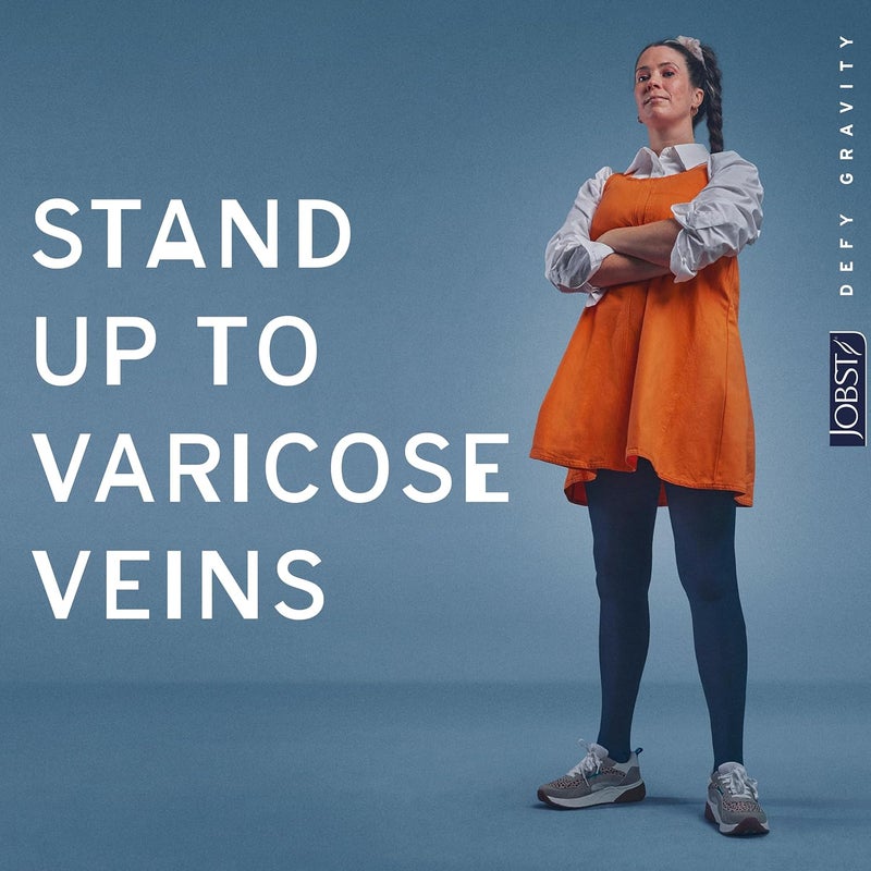 JOBST Opaque Open Toe Knee High Compression Stockings 20-30 mmHg - Natural, Medium Size - Image 5