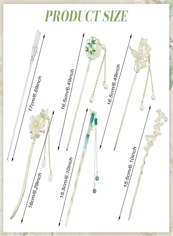 MAYCREATE® 6Pcs Hair Sticks Chinese Vintage Hair Pins Chopsticks Retro Headpieces National Style Metal Head Stick for Women Girls - Image 2